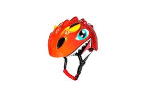 Детский защитный шлем для велосипеда A1 ONT06 Красный Динозавр 50-54 см