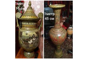 Дві великі вази для підлоги. Ручний розпис. Гончарна робота, кераміка.