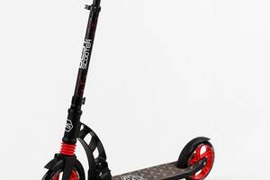 Двухколесный самокат Best Scooter колеса PU складной амортизатор 70 кг Black and red (103455)