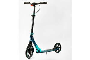 Двухколесный складной самокат Best Scooter 100 кг Black and turquoise (113199)