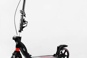 Двухколесный складной самокат фонарик 2 амортизатора Best Scooter 100 кг Black and red (114434)