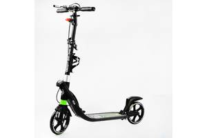 Двухколесный складной самокат фонарик 2 амортизатора Best Scooter 100 кг Black and green (114435)