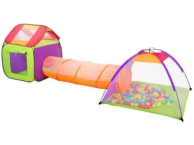 Детская палатка домик + тоннель + 200м'ячей– 2881