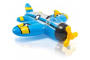 Детский плот для плавания Самолет 57537 с водяным пистолетом (Синий)