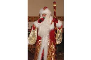 Дизайнерский красивый костюм Деда Мороза в комплекте.
