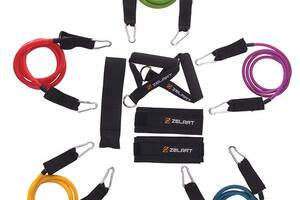 Эспандер многофункциональный для фитнеса 5 жгутов Zelart Resistance Band FI-2625 Набор (56363173)