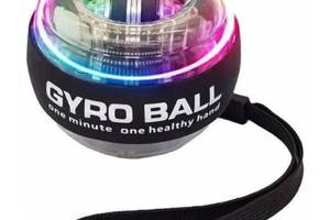 Эспандер с LED подсветкой ручной гироскопический кистевой тренажер для кистей рук GYRO BALL GM