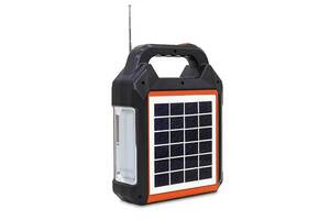 Фонарь на солнечной батарее PowerBank EP-0168 - радио-bluetooth XPRO Черно-оранжевый (MER-15327_693)