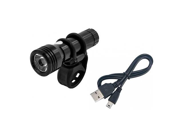 Фонарь ROU JY-7012F-1000 пер. 1 диод 500 lumen, алюм., Li-ion 3.7V 2400mAh, USB, влагозащитный, черн