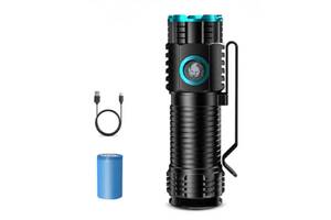 Фонарь ручной аккумуляторный с прищепкой Rablex RB901 Li-ion 16340 Zoom Type-C 1000 Lumens