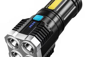 Фонарь ручной Police X509/L-S03-4LED 3030+COB з/у USB-micro Черный ABS пластик (X509)