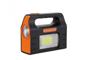 Фонарь-светильник JA-2007 3в1 (PowerBank 5000mAh/2 лампочки/солнечная батарея/Type-C)- оранжевый- черный