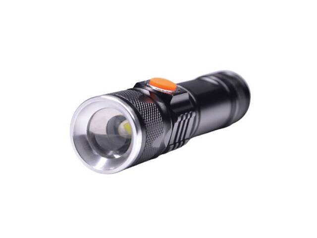 Фонарик аккумуляторный ручной SUN 3 режима Zoom светодиод T6 Zoom от USB черный