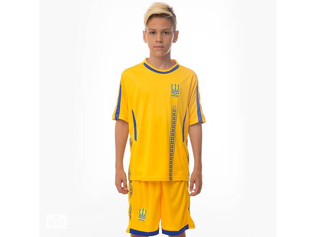 Форма футбольная детская SP-Sport УКРАИНА CO-3900-UKR-18 М рост 135-145 Желтый