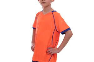 Форма футбольная подростковая Lingo LD-5019T L-28 возраст 14лет рост 150см Оранжевый-Синий