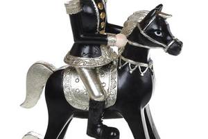 Фигура декоративная 'Щелкунчик на Лошадке-качалке' 19х8х25см, полистоун, черный