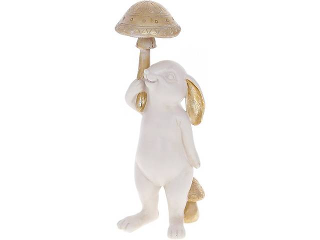 Фигурка интерьерная 12х10х28.5 см White-Gold Кролик с грибом Bona DP118562