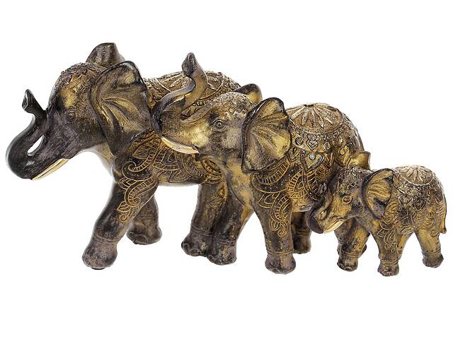 Фигурка интерьерная Elephant Family 3 pieces 30x11x15 cm BonaDi