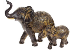 Фигурка интерьерная Elephant with baby elephant 26x10x19 cm BonaDi