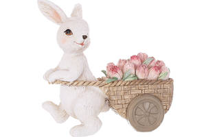 Фигурка интерьерная Rabbit with tulips 11x5x12 cm BonaDi