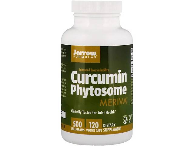 Фитосомы Куркумина 500 мг, Curcumin Phytosome Meriva, Jarrow Formulas, 120 гелевых капсул
