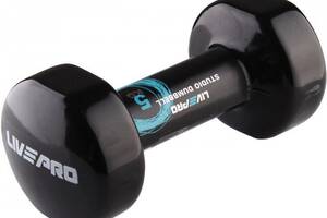 Гантель виниловый LivePro STUDIO DUMBBELL черный 5кг LP8076-5