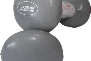 Гантели виниловые пары LiveUP Vinyl Dumbbell Egg Head серый 2х5кг LS2001-5