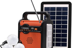 Генератор павербанк Mini Solar 25 Вт солнечной панелью радио и LED лампочками