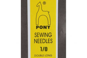 Голка Pony (Індія) довга №1/0 (25 шт) набір, вишивка бісером, нитками, стрічками, гладдю