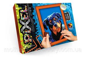 Головоломка для прокачування мозку Піксельна мозаїка М'яка мозаїка Пес «Pixel» 210х297 мм