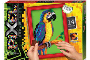 Головоломка для прокачування мозку Піксельна мозаїка М'яка мозаїка Папуга ара «Pixel» 210х297 мм