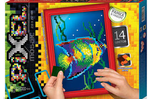 Головоломка для прокачування мозку Піксельна мозаїка М'яка мозаїка Рибка «Pixel» 210х297 мм