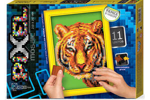 Головоломка для прокачування мозку Піксельна мозаїка М'яка мозаїка Тигр «Pixel» 210х297 мм