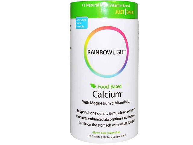Кальций и магний, Rainbow Light, 2:1, 180 таблеток (1483)
