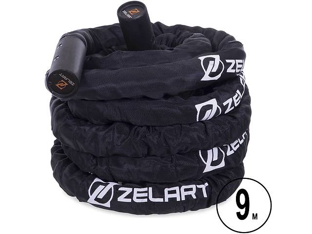 Канат для кроссфита в защитном рукаве Zelart FI-2631-9 (MD1379-9) черный