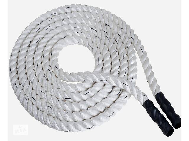 Канат тренировочный для кроссфита 12м Battle Rope White WCG 50х12 Купи уже сегодня!