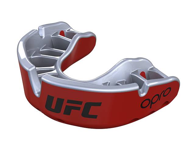 Капа OPRO Gold UFC Hologram Red Metal/Silver (art.002260002)