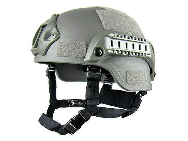 Каска шлем тренировочный пластиковый с NVG креплением для прибора ночного виденья MICH2000, серый