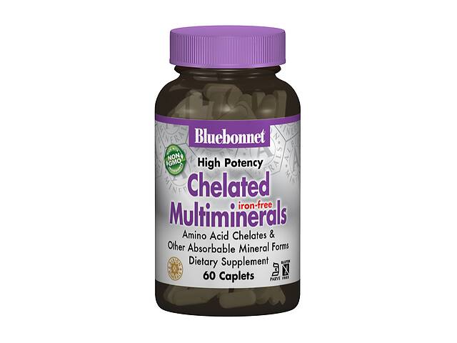 Хелатные Мультиминералы без Железа, Albion, Bluebonnet Nutrition, 60 капсул