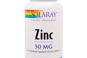 Хелатный цинк, Solaray, Zinc, 50 мг, 100 капсул (19950)