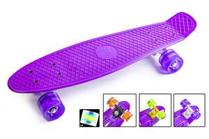 Классический пенниборд (Penny Board) с подсветкой колес Фиолетовый