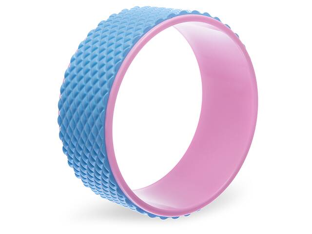 Колесо-кольцо для йоги массажное FI-1749 Fit Wheel Yoga EVA, PP, р-р 33х14см Розовый-голубой (AN0736)