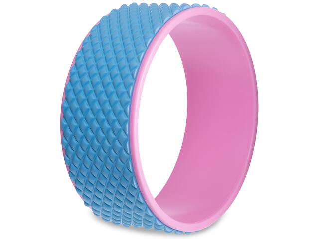 Колесо-кольцо для йоги массажное FI-2438 Fit Wheel Yoga EVA, PP, р-р 33х14см, голубой-розовый (AN0739)
