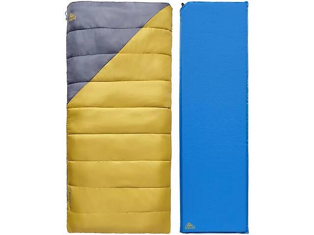 Комплект cпальний мішок із туристичним килимком Kelty Campgroud Kit Жовтий з синім 35430721-BO