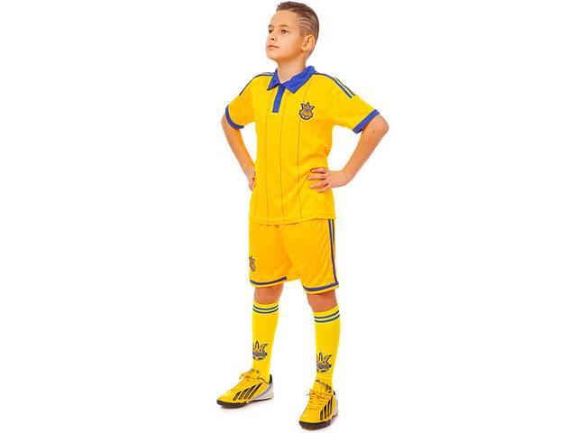 Комплект футбольной формы SP-Sport УКРАИНА CO-3900-UKR-14Y-ETM1720 L футболка, шорты, гетры Желтый