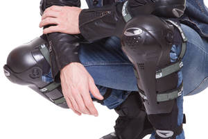 Комплект мотозащиты AXO M-4575 колено голень + предплечье локоть 4шт Черный