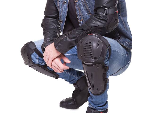 Комплект мотозащиты Pro-biker P-09 колено голень + предплечье локоть 4шт Черный