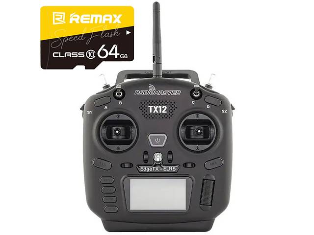 Комплект Пульт управления RadioMaster TX12 MKII для FPV дронов (TX12-MKII-ELRS) + REMAX 64GB