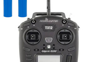 Комплект Пульт управления RadioMaster TX12 MKII для FPV дронов (TX12-MKII-ELRS М.2) + Батарейки 18650 (2000 мАч Li-ion)