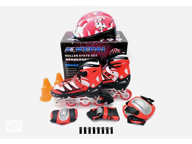 Комплект роликовые коньки шлем и защита KEPAI F1-K9 красные 38-41р Купи уже сегодня!